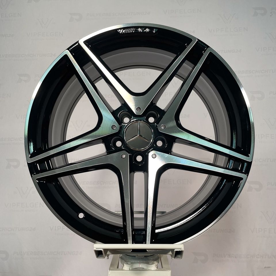 Originale 19 Zoll Mercedes W205 C63 S AMG Alufelgen Styling VI 6 Felgen Leichtmetallfelgen schwarz mit glanzgedrehter Front (weitere Farben möglich)