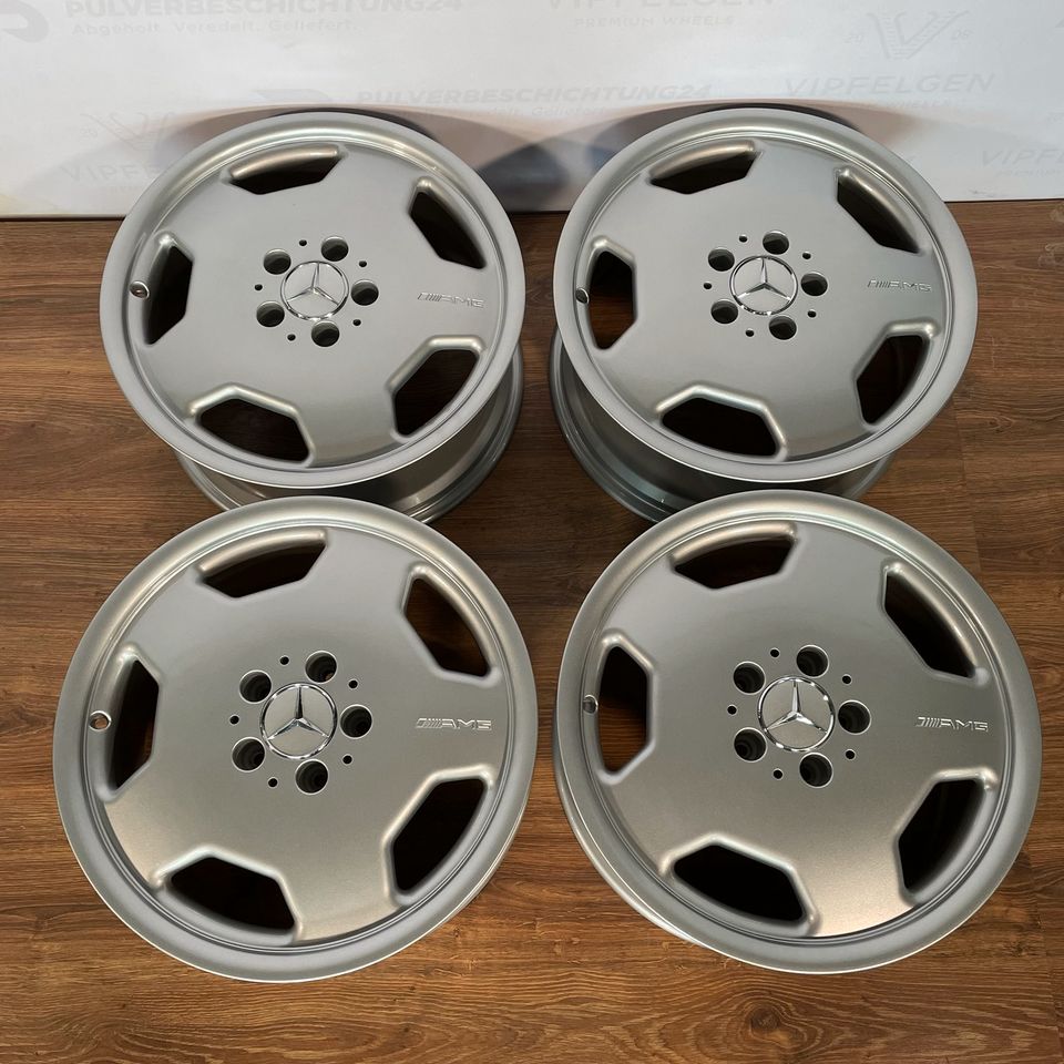 Originale 17 Zoll AMG Mercedes 190 E W201 Styling 2 Alufelgen Felgen  Leichtmetallfelgen silber glänzend (weitere