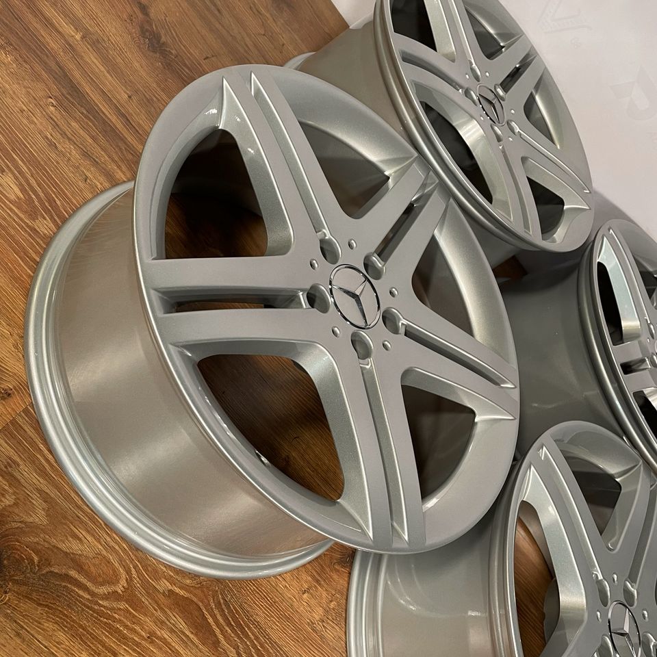 Originale 19 Zoll Mercedes SL R230 W230 Alufelgen 8,5J + 9,5J Felgen Leichtmetallfelgen silber glänzend mit montierter und gewuchteter Sommerbereifung Continental 255/35 R19 und 285/30 R19 (weitere Farben möglich)