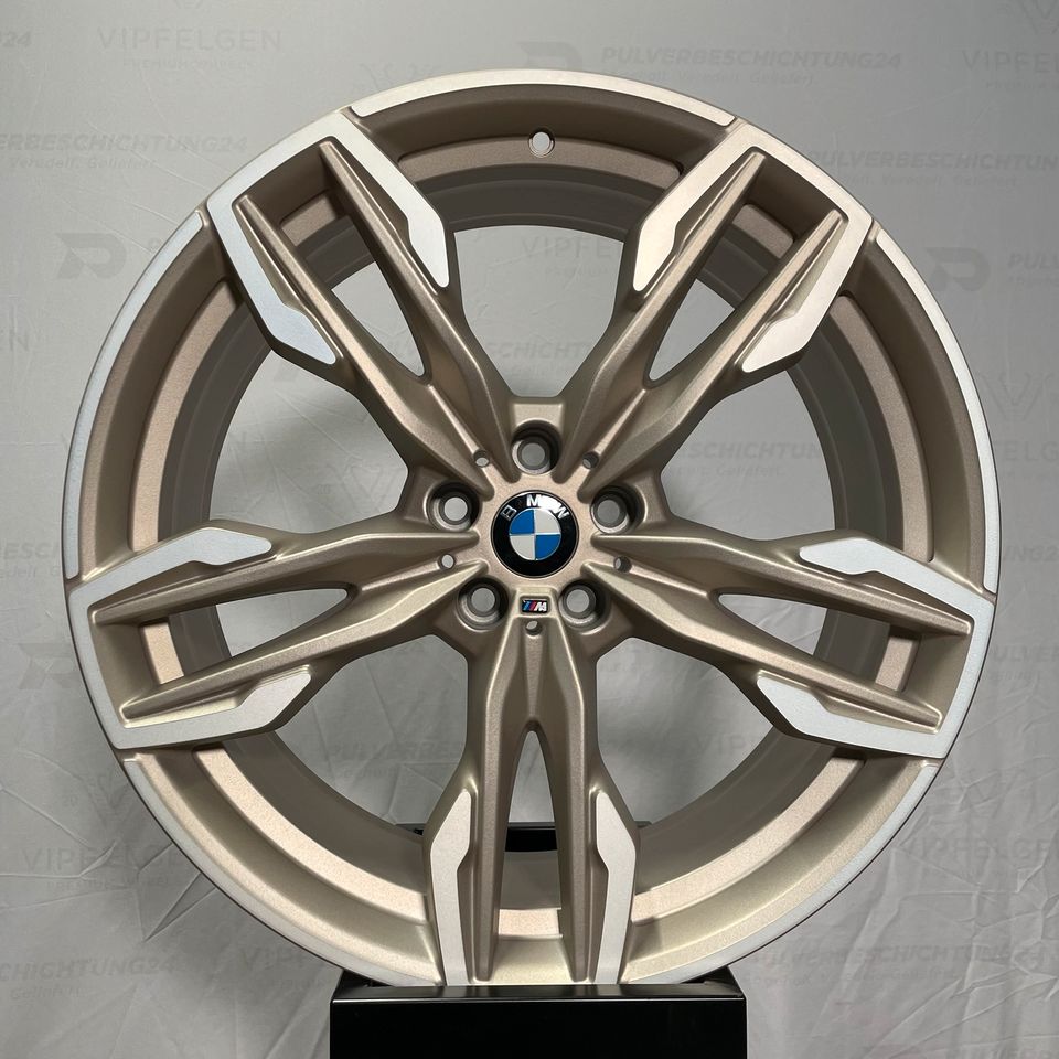 Originale 20 Zoll BMW 7er G11 Styling M760 Doppelspeiche Alufelgen Felgen Leichtmetallfelgen bronze mit glanzedrehter Front (weitere Farben möglich) Kopie