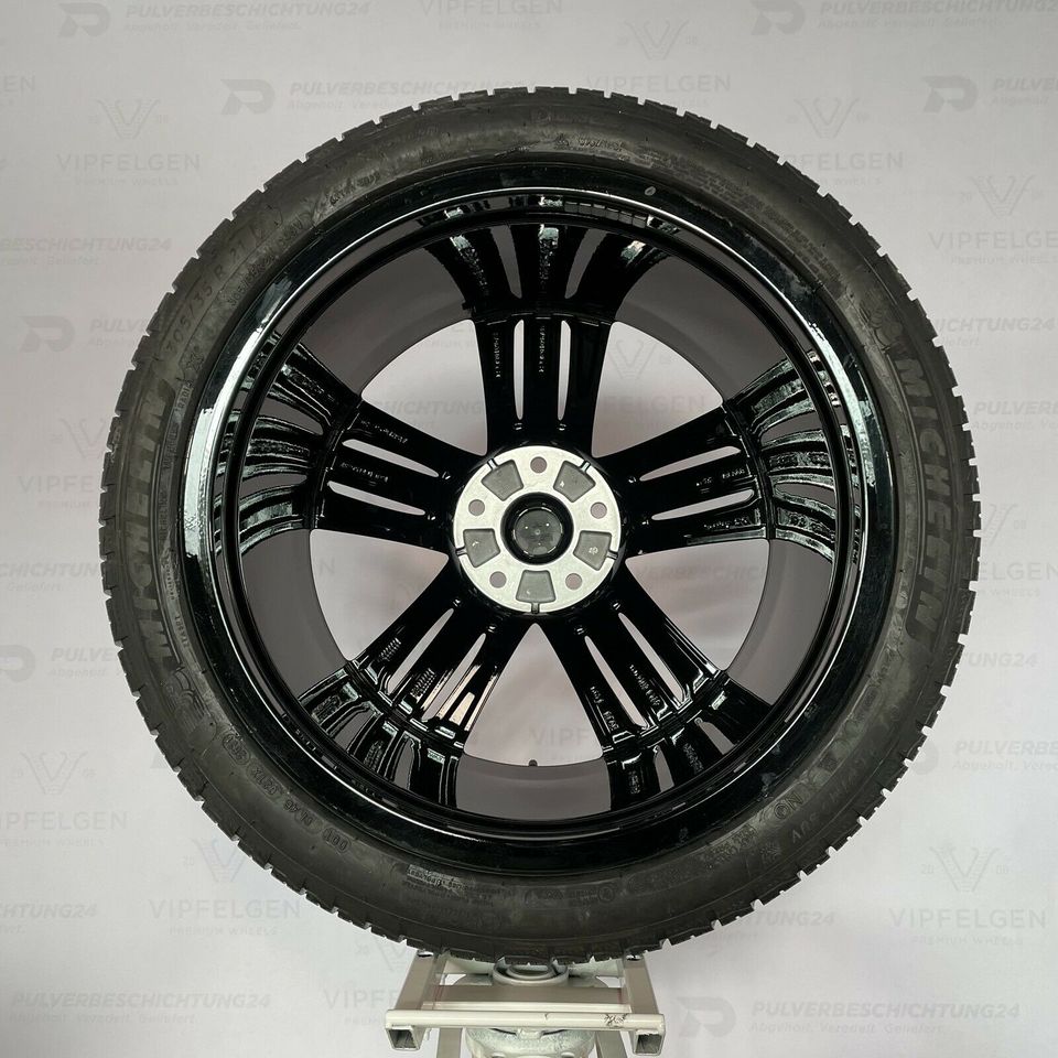 Originale 21 Zoll Bentley Continental 3S 3SA601025AD Sommerräder schwarz mit glanzgedrehter Front mit montierter und gewuchteter Bereifung von Pirelli PZero Sommerreifen VA 265/40 R21 105Y und HA 305/35 R21 109Y (andere Farben auf Wunsch möglich)