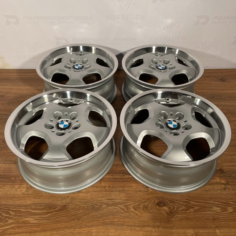 Originale 17 Zoll BMW Z3 E36 Styling 23 M Kontur Alufelgen Felgen Leichtmetallfelgen silber mit glanzgedrehtem Bett (weitere Farben möglich)