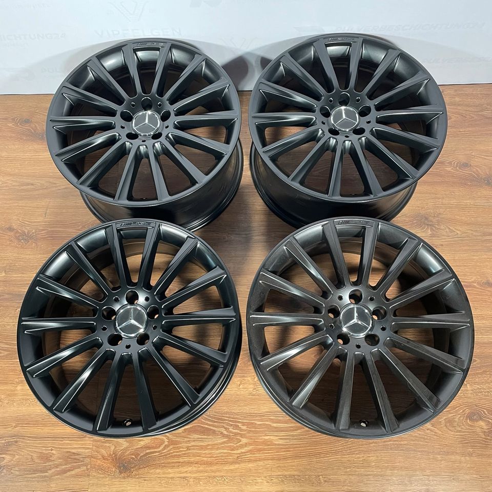 Originale 19 Zoll Mercedes W205 C205 AMG Turbinen Alufelgen Felgen Leichtmetallfelgen schwarz matt (weitere Farben möglich) 