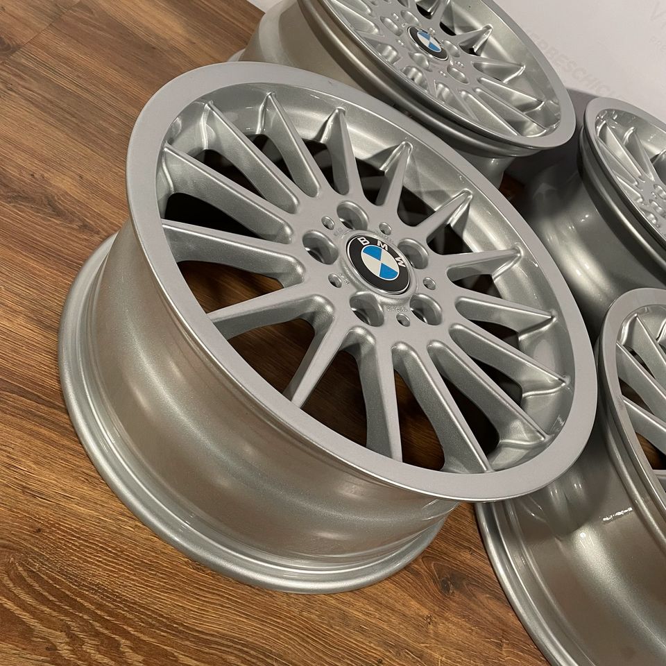 Originale 17 Zoll BMW Z3 E36 Styling 32 Alufelgen 4 x 7,5J Felgen Leichtmetallfelgen silber glänzend mit montierter und gewuchteter Winterbereifung 225/45 R17 Hankook (weitere Farben möglich)