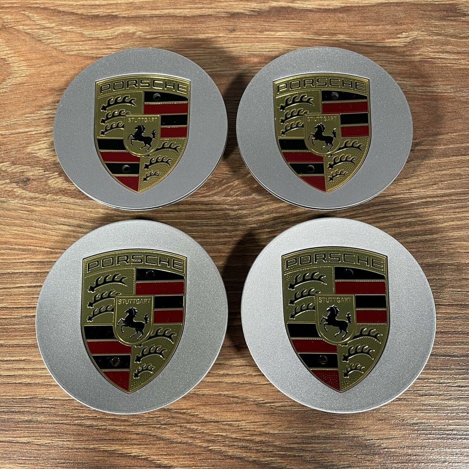 4 x originale Porsche Nabendeckel Deckel 9P1601147.A.8z8 silber