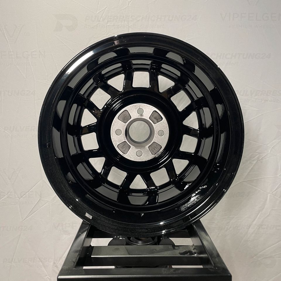 Originale 14 Zoll VW Golf 1 2 AVUS Snowflake Alufelgen Felgen Alufelgen schwarz mit glanzgedrehter Front (weitere Farben möglich)