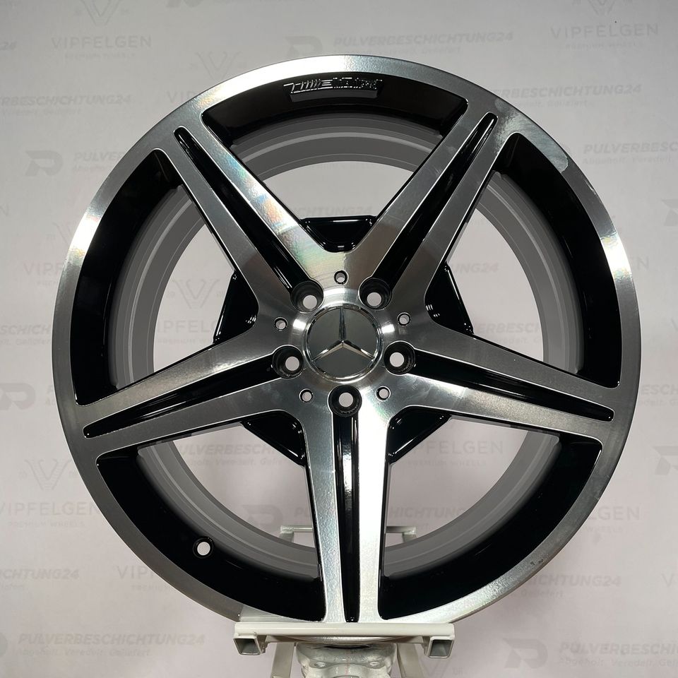 Originale 19 Zoll Mercedes SL R230 AMG Styling 6 VI Alufelgen Felgen Leichtmetallfelgen 4 x 8,5J schwarz mit CNC gedrehter Front (weitere Farben möglich)