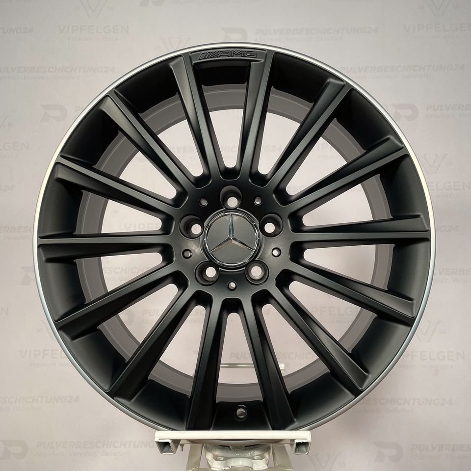 Originale 20 Zoll AMG Mercedes S-Klasse W222 Alufelgen Felgen Leichtmetallfelgen schwarz matt mit glanzgedrehtem Rand (weitere Farben möglich)