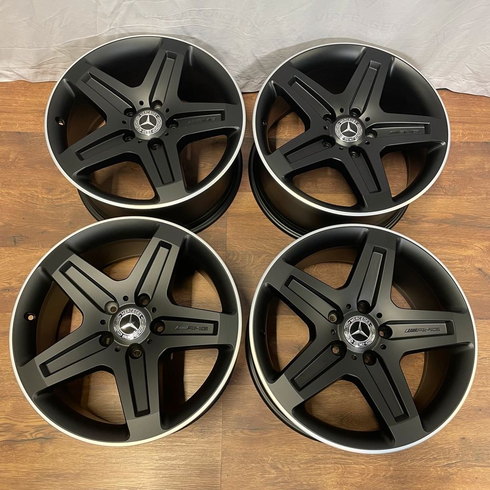 Originale 19 Zoll Mercedes G-Klasse W463 AMG Alufelgen Felgen Leichtmetallfelgen schwarz matt mit glanzgedrehtem Rand (weitere Farben möglich)