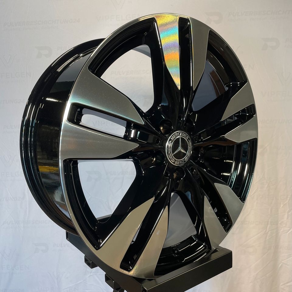 Originale 19 Zoll Mercedes V-Klasse W639 Vito Viano Alufelgen Felgen Leichtmetallfelgen schwarz mit glanzgedrehter Front (weitere Farben möglich)
