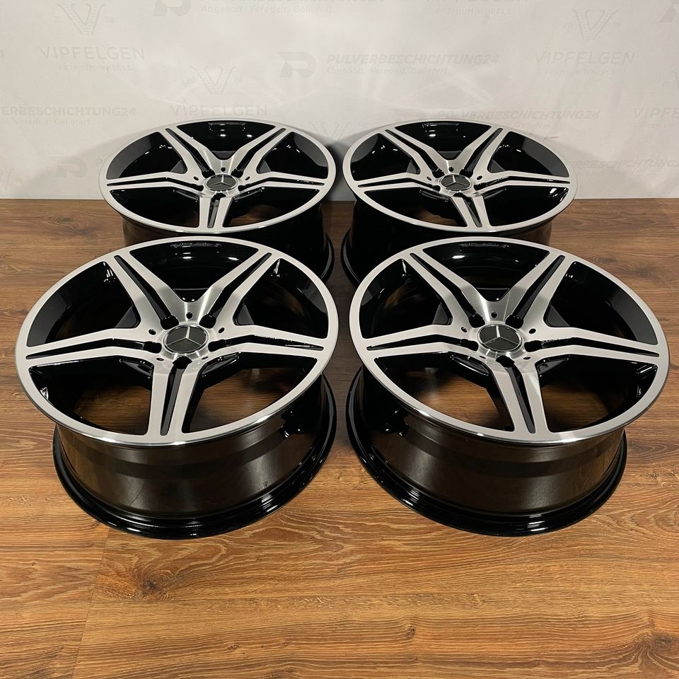 Originale 19 Zoll Mercedes SL R230 AMG Styling 6 VI Alufelgen Felgen Leichtmetallfelgen 4 x 8,5J schwarz mit CNC gedrehter Front (weitere Farben möglich)