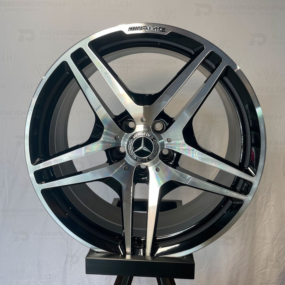 Originale 19 Zoll Mercedes SL 55 63 65 AMG R230 Schmiede-Alufelgen Felgen Leichtmetallfelgenschwarz mit glanzgedrehter Front (weitere Farben möglich) 