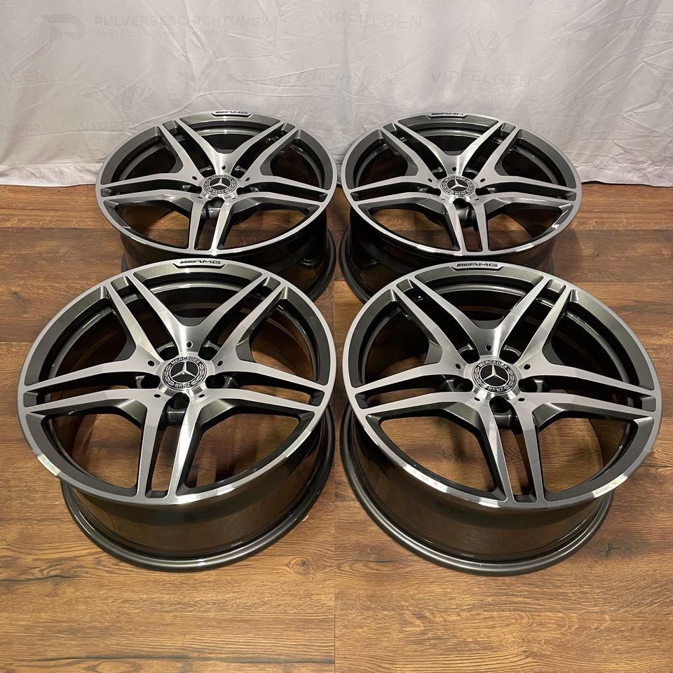 Originale 19 Zoll AMG Mercedes CLS C219 W219 Schmiede-Alufelgen Felgen Leichtmetallfelgen in anthrazit mit glanzgedrehter Front (weitere Farben möglich)