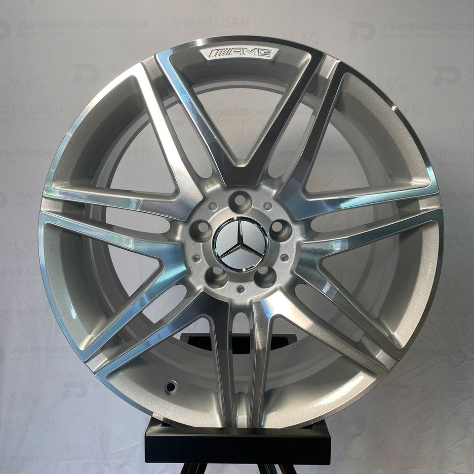 Originale 18 Zoll AMG Mercedes C-Klasse W204 Alufelgen A2044010604 Felgen Leichtmetallfelgen silber mit glanzgedrehter Front (weitere Farben möglich)