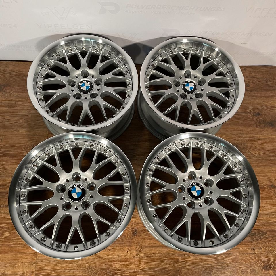 Originale 17 Zoll BMW 5er E39 Styling 42 BBS RS740 Alufelgen Felgen Leichtmetallfelgen silber glänzend mit glanzgedrehtem Bett (weitere Farben möglich)