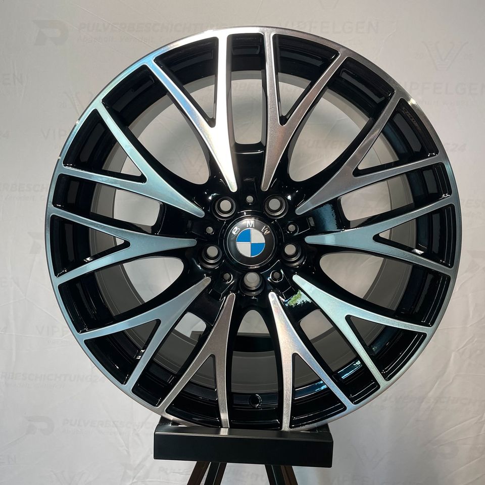 Originale 20 Zoll BMW 4er F32 F33 Styling 404 Kreuzspeiche Alufelgen Felgen Leichtmetallfelgen schwarz glänzend mit glanzgedrehter Front (weitere Farben möglich)