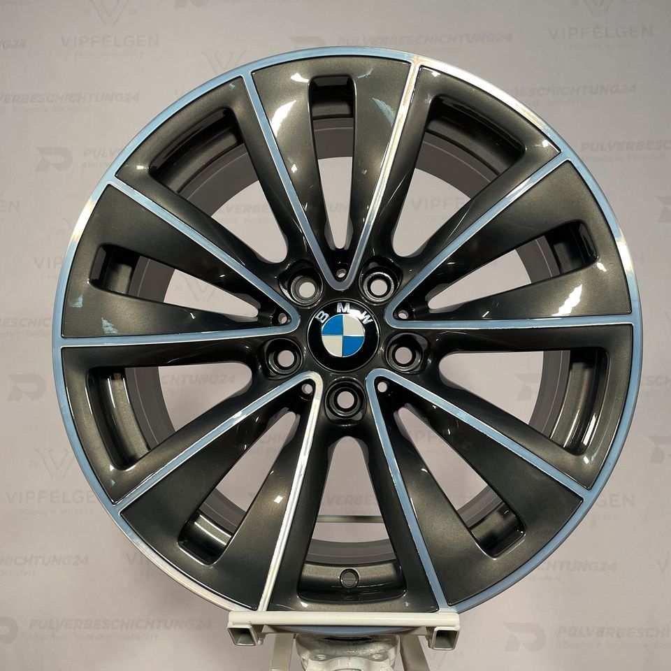 Originale 18 Zoll BMW 5er E60 E61 Styling 247 Doppelspeiche Alufelgen Leichtmetallfelgen Felgen AB Anthrazit mit glanzgedrehter Front (weitere Farben möglich)