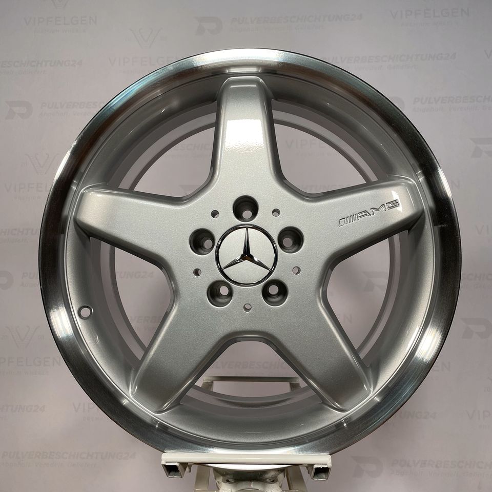 Originale 18 Zoll AMG Mercedes SLK R171 W171 Alufelgen Styling 3 Felgen Leichtmetallfelgen silber glänzend mit glanzgedrehtem Felgenbett (weitere Farben möglich)