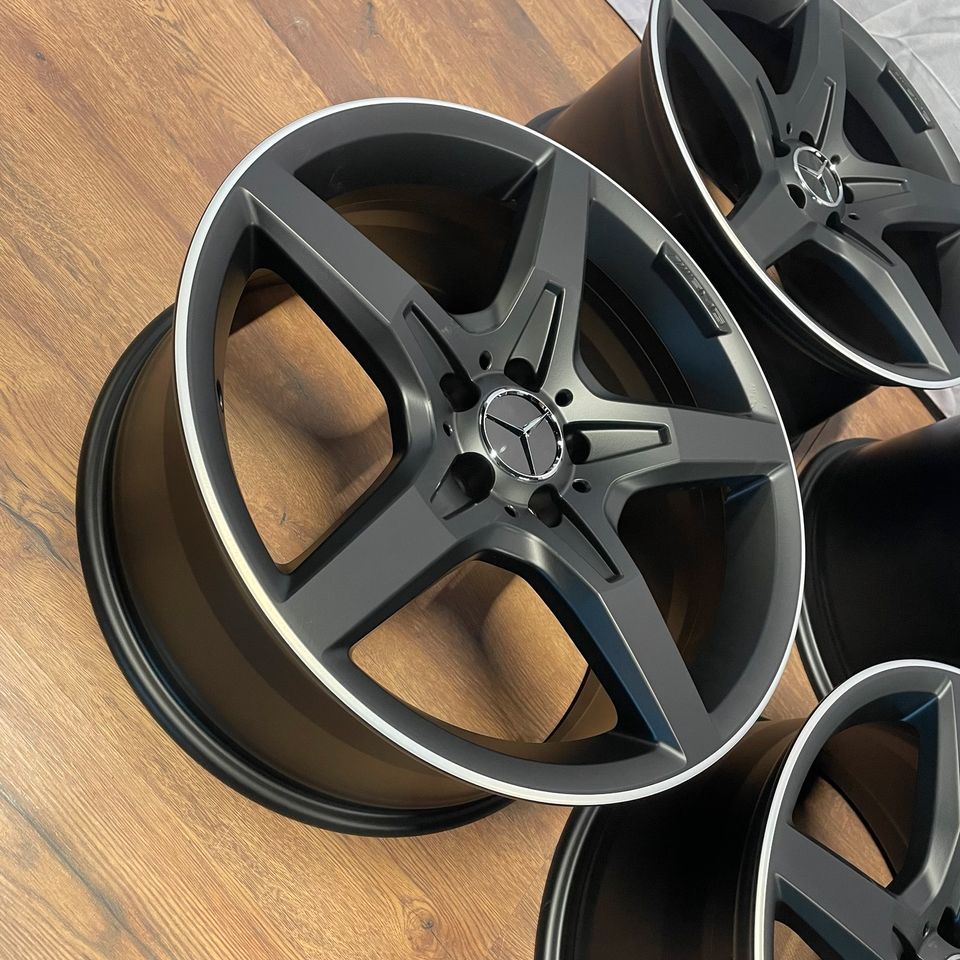 Originale 19 Zoll AMG Mercedes SL R231 W231 Alufelgen Felgen Leichtmetallfelgen schwarz matt mit glanzgedrehtem Rand (weitere Farben möglich)