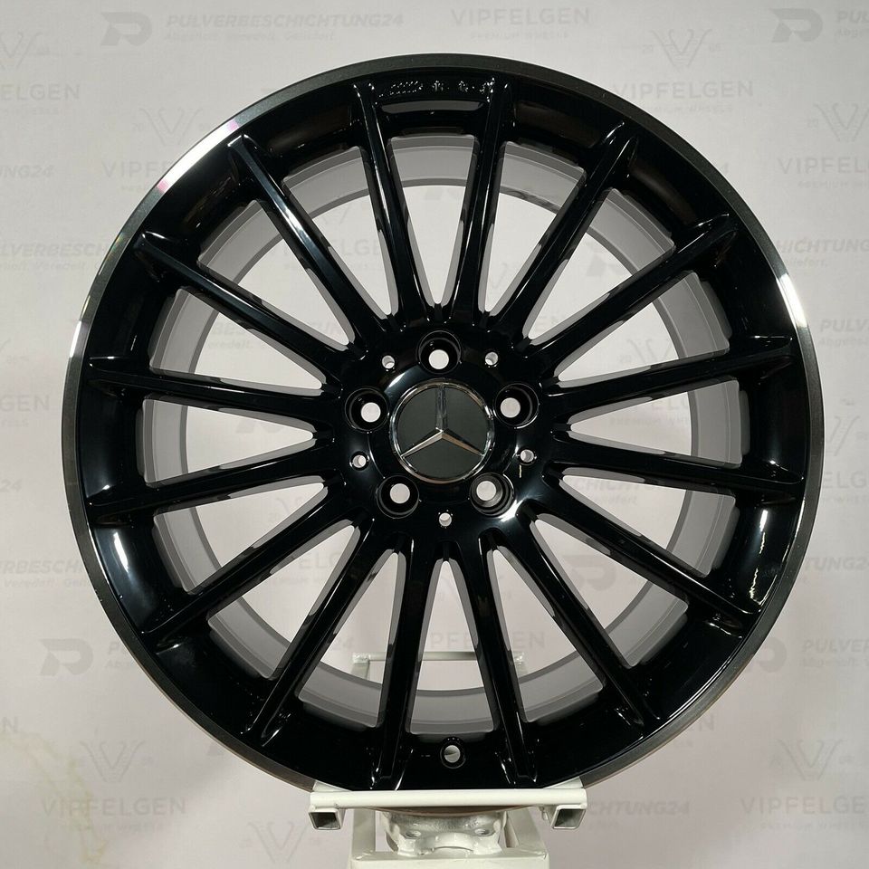 Originale 19 Zoll AMG Mercedes CLA45 A250 C117 X117 Alufelgen Felgen Leichtmetallfelgen schwarz glänzend mit glanzgedrehtem Rand (weitere Farben möglich)