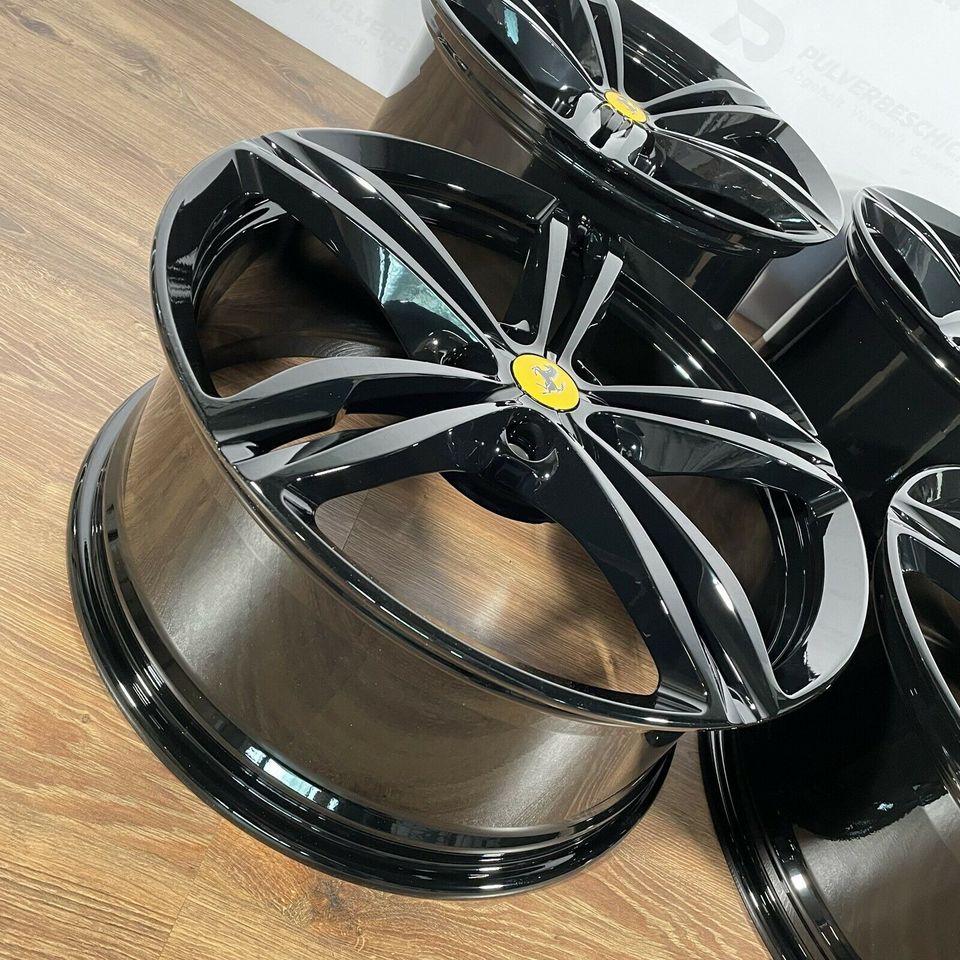 Originale 20 Zoll Ferrari GTC4 Lusso Alufelgen Felgen Leichtmetallfelgen 328456 328457 schwarz glänzend (weitere Farben möglich)