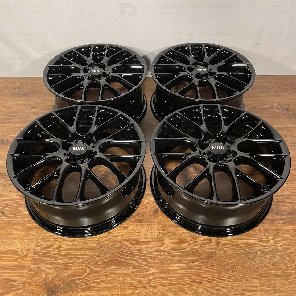 Originale 17 Zoll Mini JCW Cross Spoke Challenge R112 R50 Alufelgen Felgen Leichtmetallfelgen schwarz glänzend (weitere Farben möglich)