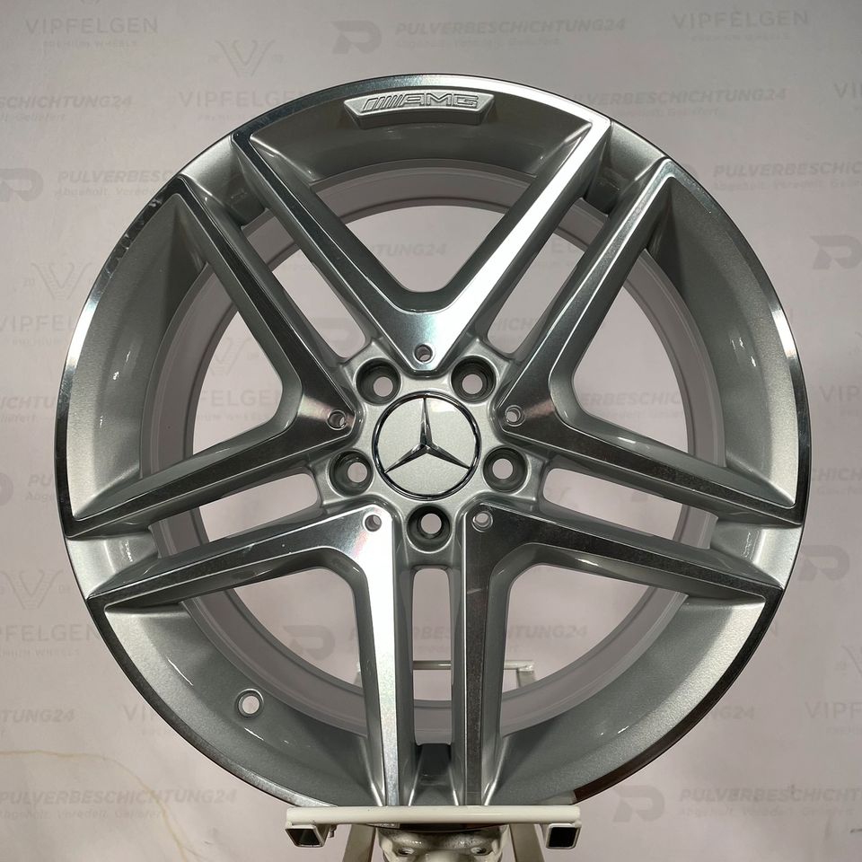 Originale 18 Zoll AMG Mercedes A45 A-Klasse W176 Alufelgen Felgen Leichtmetallfelgen silber mit glanzgedrehter Front (weitere Farben möglich)
