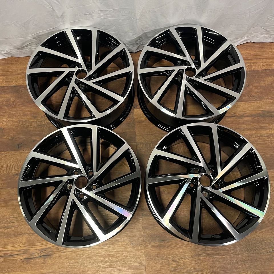 Originale 19 Zoll VW Golf R 7 VII GTI Spielberg Alufelgen Felgen Leichtmetallfelgen schwarz mit glanzgedrehter Front (weitere Farben möglich)