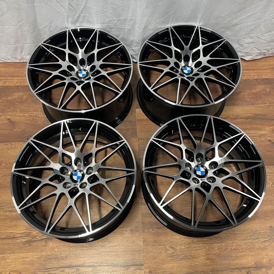 Originale 20 Zoll BMW M3 F80 M4 F82 Styling M666 Competition Alufelgen Felgen Leichtmetallfelgen schwarz mit glanzgedrehter Front (weitere Farben möglich)