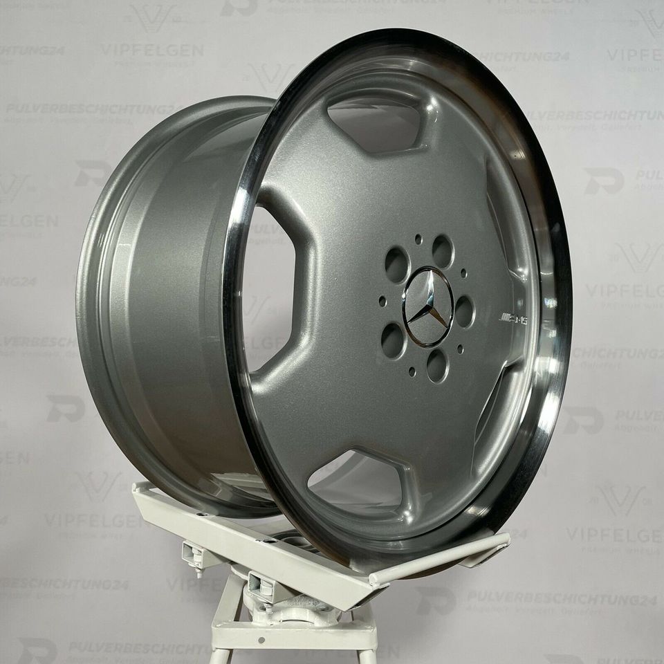 Originale 18 Zoll AMG Mercedes E-Klasse W210 Styling 2 Alufelgen Felgen Leichtmetallfelgen silber glänzend mit glanzgedrehtem Bett (weitere Farben mögllich)