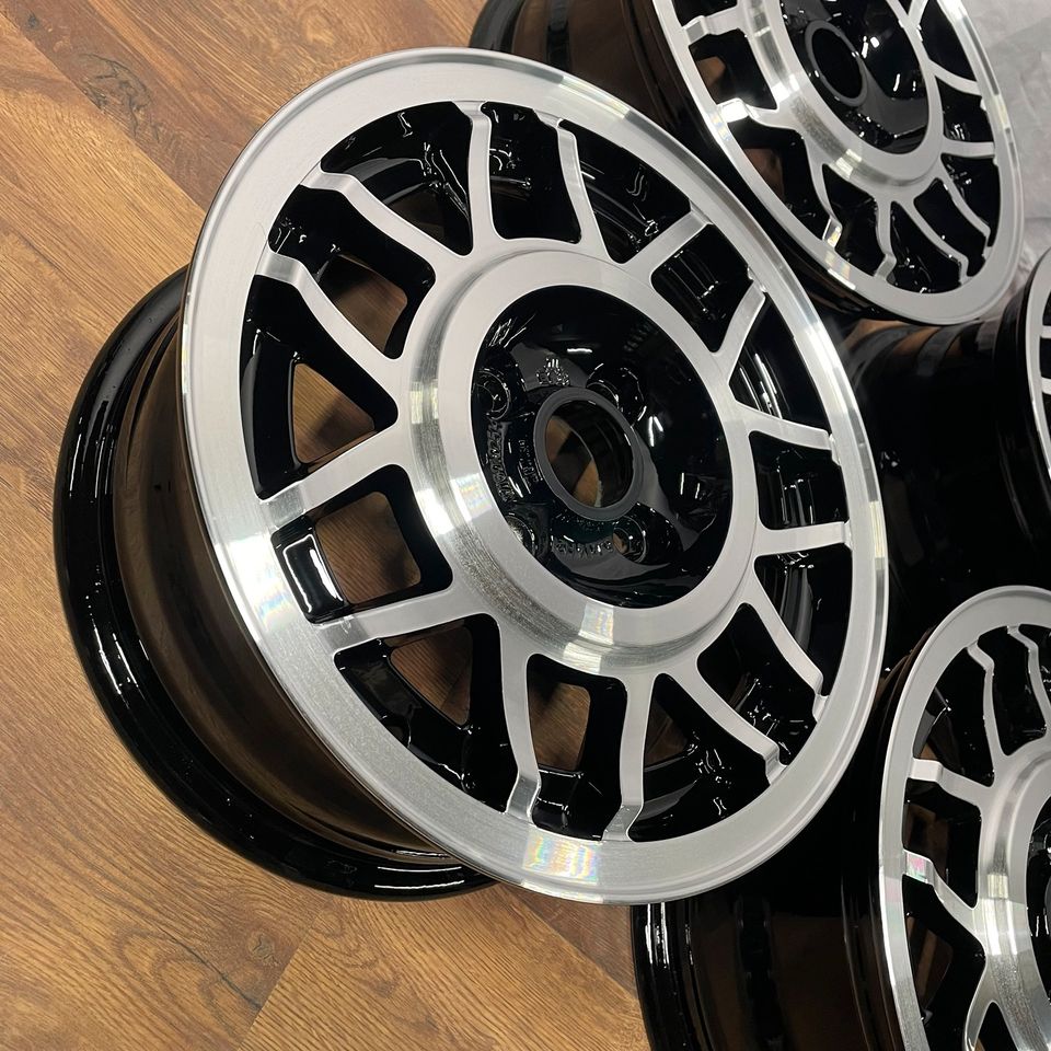 Originale 14 Zoll VW Golf 1 2 AVUS Snowflake Alufelgen Felgen Alufelgen schwarz mit glanzgedrehter Front (weitere Farben möglich)