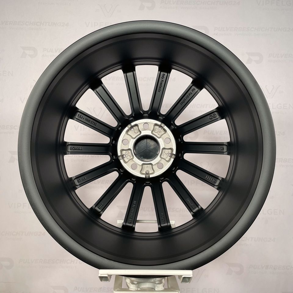 Originale 19 Zoll Mercedes W205 C205 AMG Turbinen Alufelgen Felgen Leichtmetallfelgen schwarz matt mit glanzgedrehtem Rand (weitere Farben möglich)