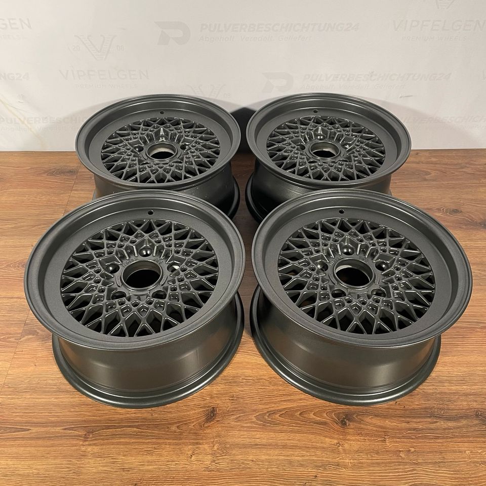 Originale 15 Zoll BBS Mahle Alufelgen 5x130 Porsche 911 964 928 Felgen Leichtmetallfelgen Sparkling Iron Dark matt (weitere Farben möglich)