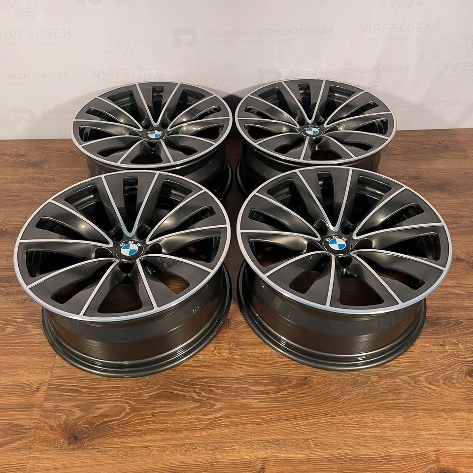 Originale 18 Zoll BMW 5er E60 E61 Styling 247 Doppelspeiche Alufelgen Leichtmetallfelgen Felgen AB Anthrazit mit glanzgedrehter Front (weitere Farben möglich)