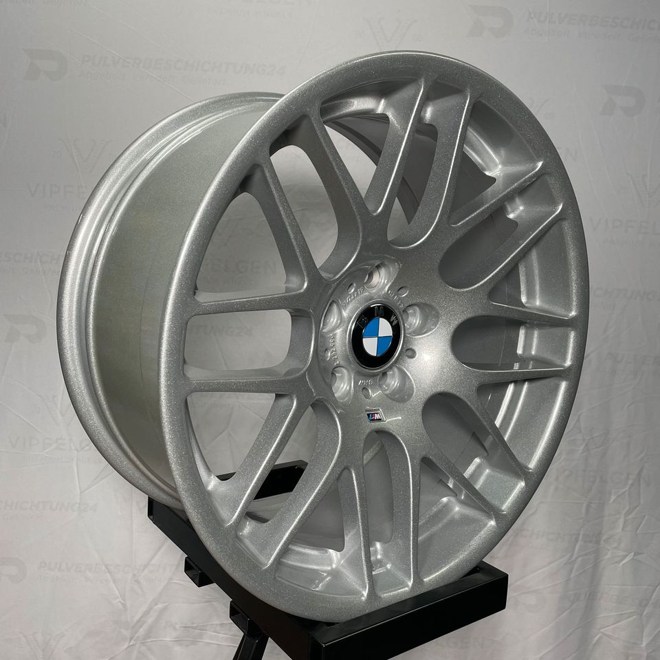 Originale 19 Zoll BMW M3 E46 CSL Styling M163 Kreuzspeiche Alufelgen Felgen Leichtmetallfelgen silber glänzend (weitere Farben möglich)