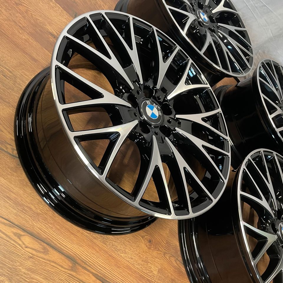 Originale 20 Zoll BMW 3er F30 F31 Styling 404 Kreuzspeiche Alufelgen Felgen Leichtmetallfelgen Schwarz mit glanzgedrehter Front (weitere Farben möglich)