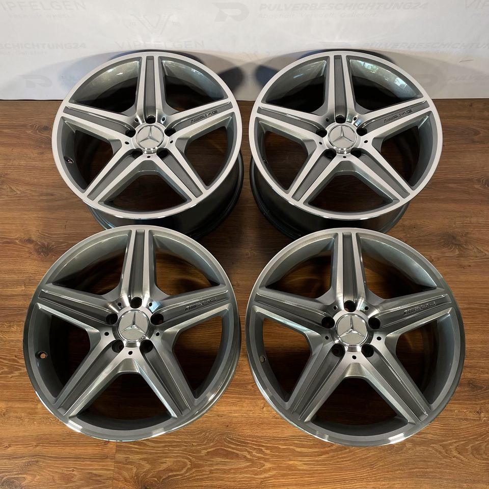 Originale 18 Zoll Mercedes CLK W209 C209 63 55 AMG Alufelgen Felgen Leichtmetallfelgen in himalaya grau mit glanzgedrehter Front (weitere Farben möglich)