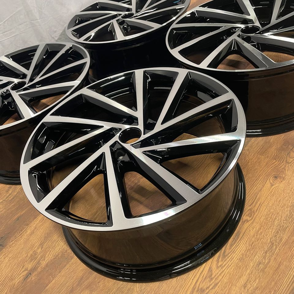 Originale 19 Zoll VW Golf R 7 VII GTI Spielberg Alufelgen Felgen Leichtmetallfelgen schwarz mit glanzgedrehter Front (weitere Farben möglich)