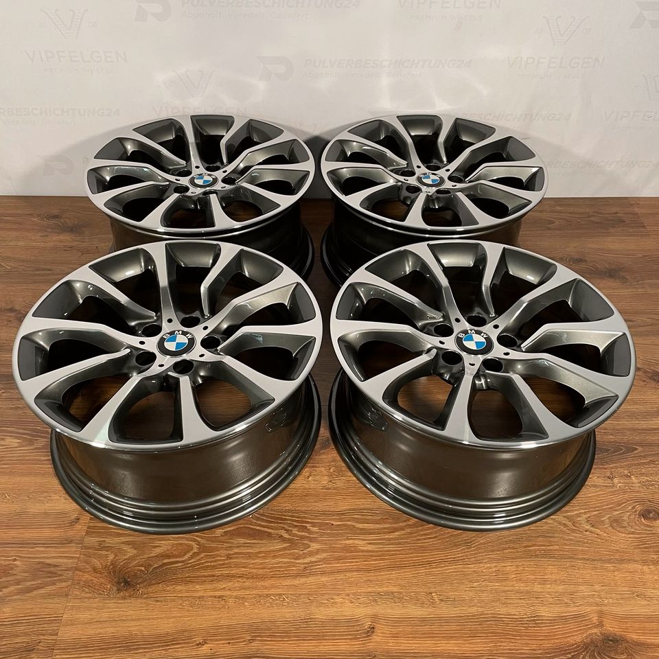 Originale 19 Zoll BMW Styling 453 Turbinenspeiche 5er F10 Leichtmetallfelgen Alufelgen Felgen anthrazit mit glanzgedrehter Front (weitere Farben möglich)