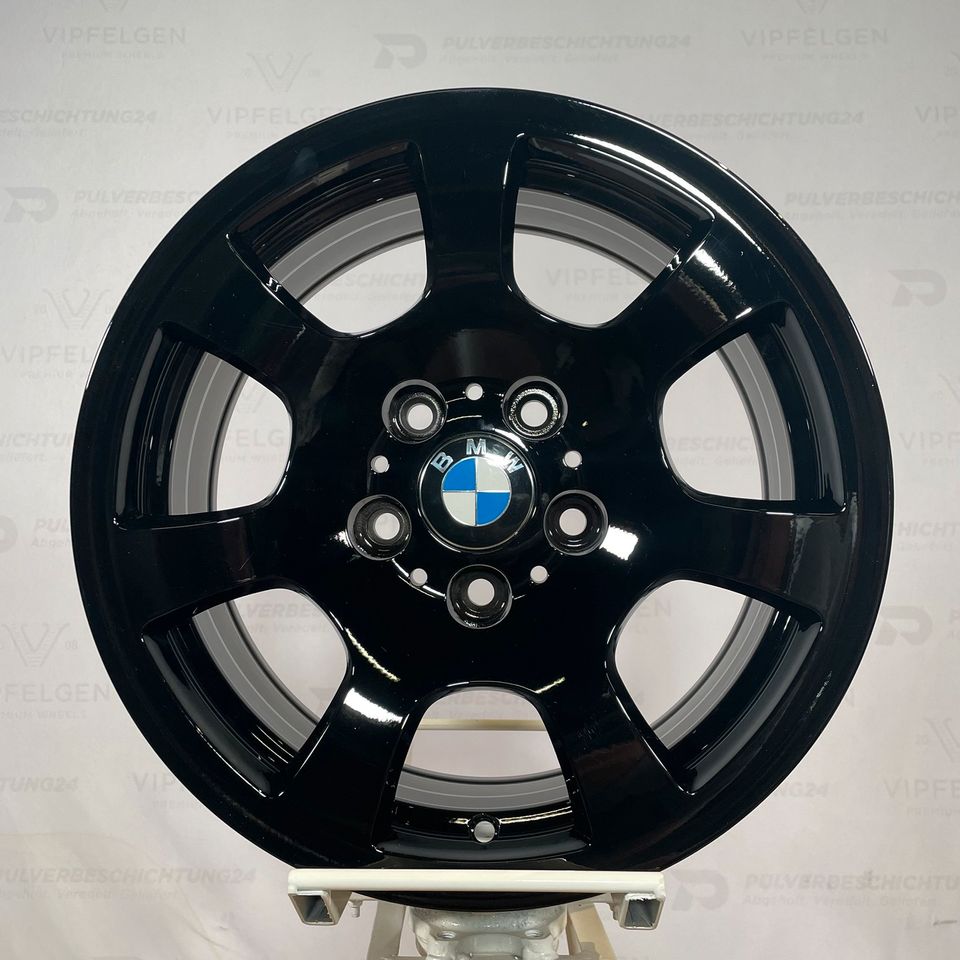 Originale 16 Zoll BMW 5er E60 E61 Styling 134 Trapezspeiche Alufelgen Felgen Leichtmetallfelgen schwarz glänzend (weitere Farben möglich) 