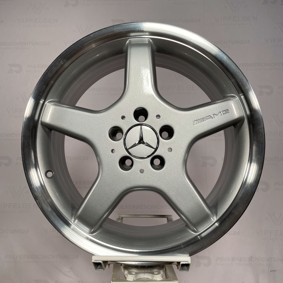 Originale 18 Zoll Mercedes E-Klasse W211 AMG Styling III Alufelgen Felgen Leichtmetallfelgen silber mit glanzgedrehtem Bett (weitere Farben möglich)