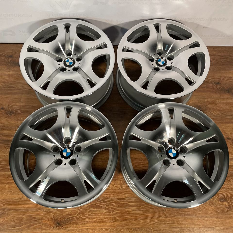 Originale 19 Zoll BMW 6er E63 E64 Styling 92 Sternspeiche Alufelgen Felgen Leichtmetallfelgen silber mit glanzgedrehter Front (weitere Farben möglich)