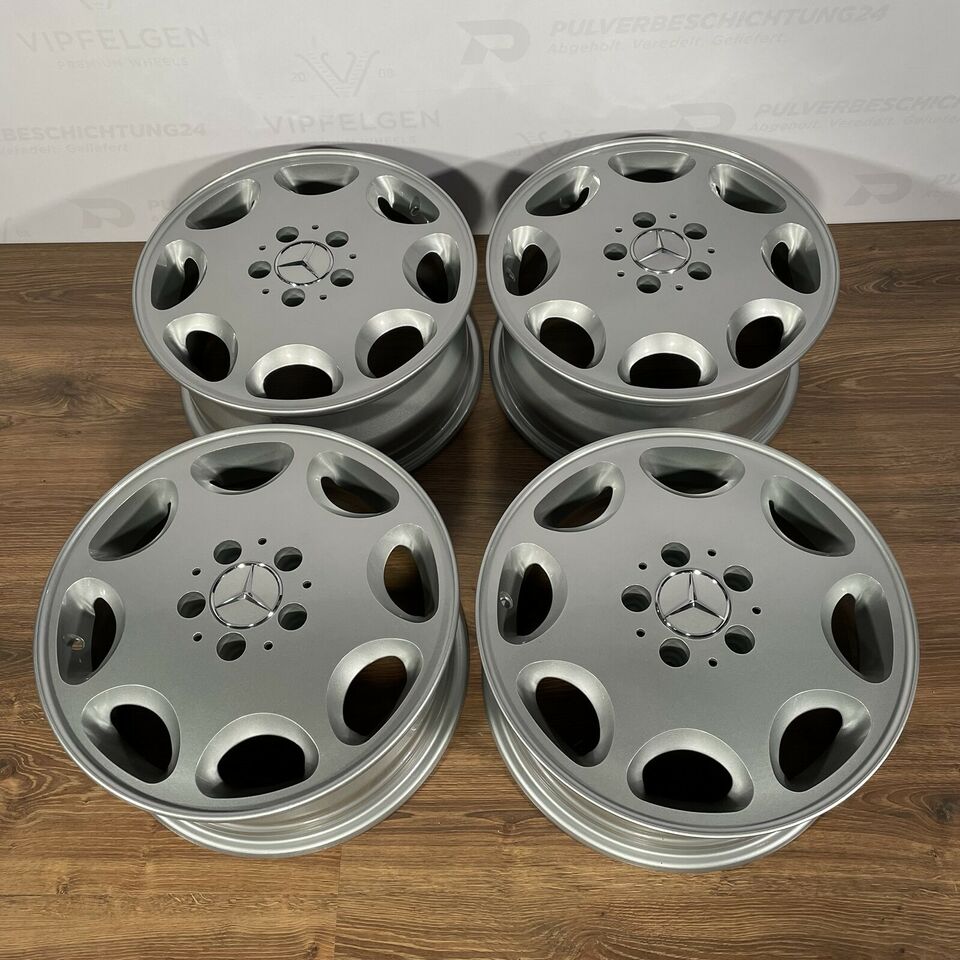 Original 15 inch Mercedes E-Class W124 8-hole alloy wheels rims silver