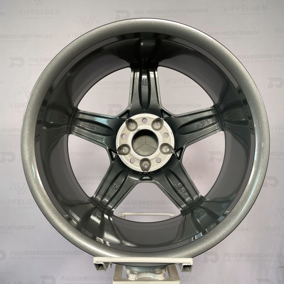Originale 18 Zoll Mercedes CLK W209 C209 63 55 AMG Alufelgen Felgen Leichtmetallfelgen in himalaya grau mit glanzgedrehter Front (weitere Farben möglich)
