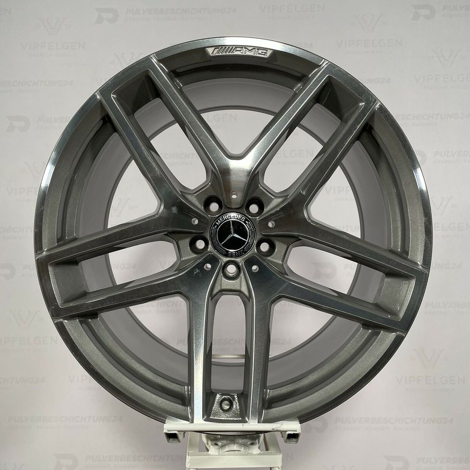 Originale 21 Zoll AMG Mercedes GLE Coupe C292 A292 Alufelgen Felgen Leichtmetallfelgen silber mit glanzgedrehter Front (weitere Farben möglich)