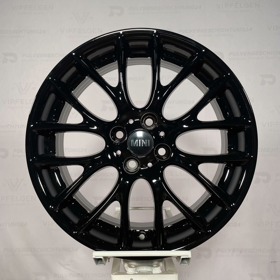 Originale 17 Zoll Mini JCW Cross Spoke Challenge R112 R50 Alufelgen Felgen Leichtmetallfelgen schwarz glänzend (weitere Farben möglich)