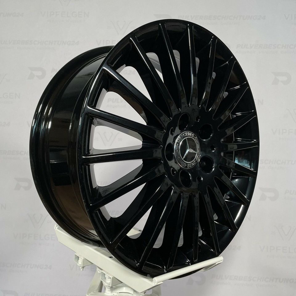 Originale 17 Zoll Mercedes V-Klasse W447 Vito Alufelgen Felgen Leichtmetallfelgen schwarz glänzend mit Continental WinterContact Winterreifen montiert und gewuchtet (weitere Farben möglich)