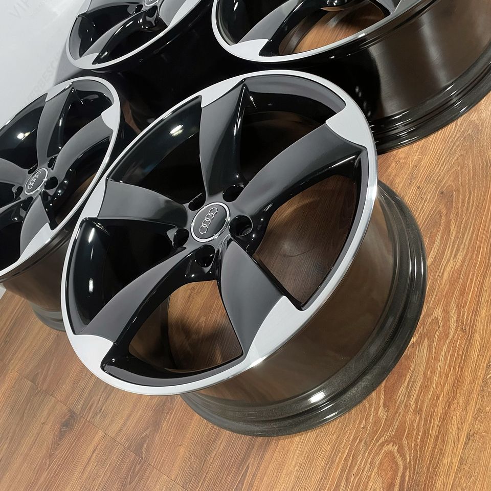 Originale 18 Zoll Audi A3 S3 8P Rotor Alufelgen 5x112 Leichtmetallfelgen Felgen schwarz glänzend glanzgedreht (weitere Farben möglich)