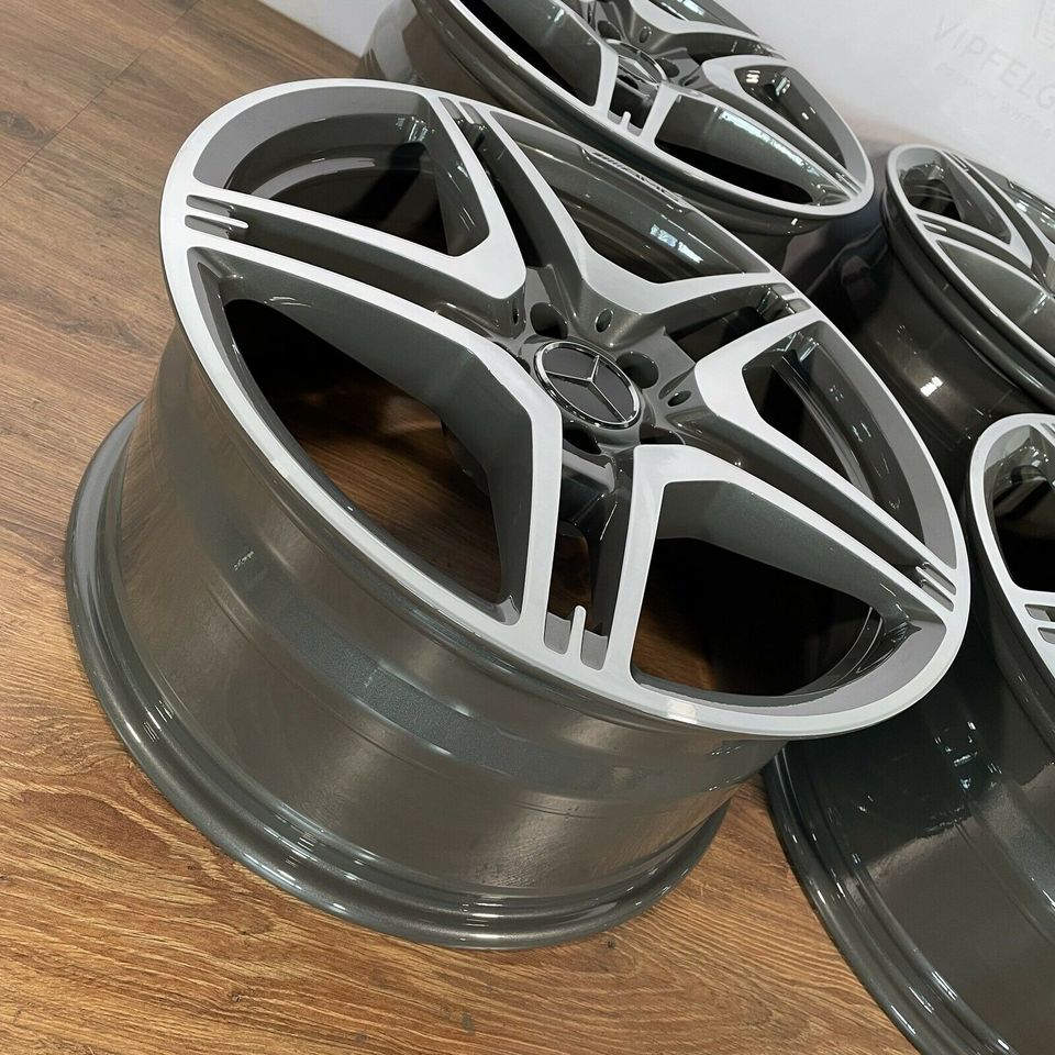 Originale 19 Zoll Mercedes E-Klasse W212 E63 AMG Alufelgen Felgen Leichtmetallfelgen in himalaya grau mit glanzgedrehter Front (weitere Farben möglich)