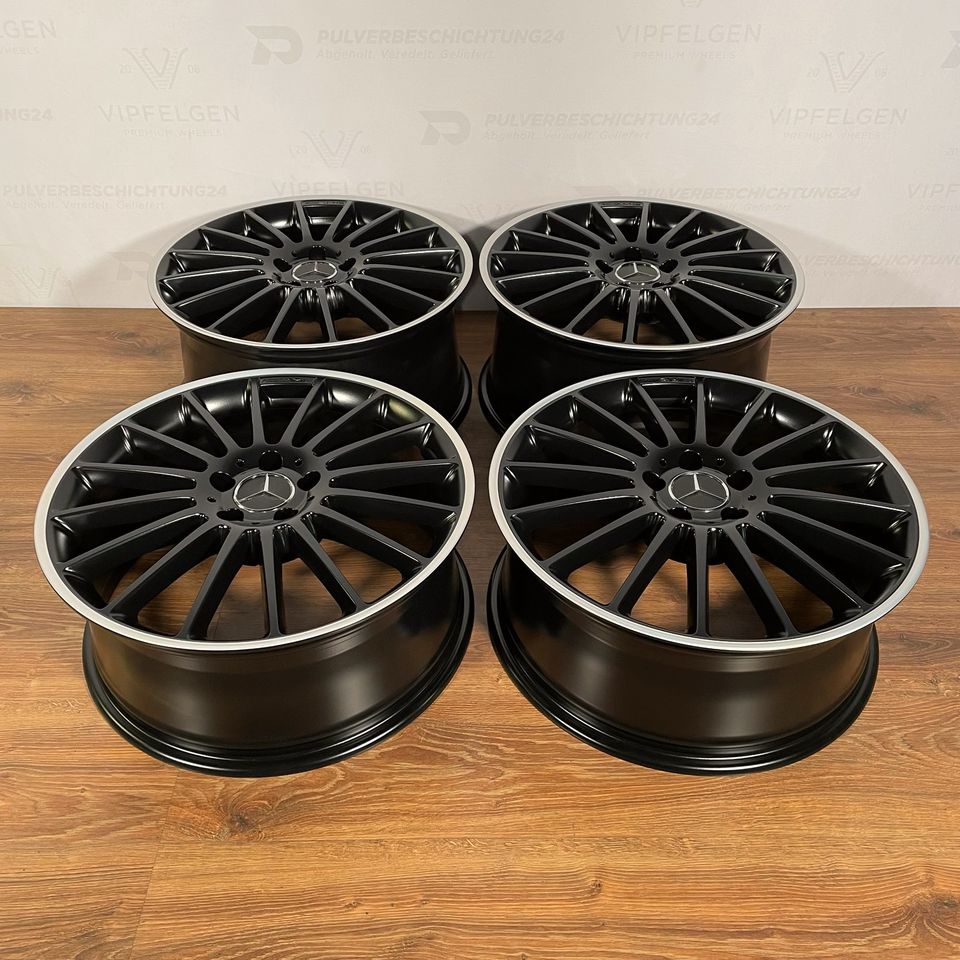 Originale 19 Zoll Mercedes C-Klasse W204 C63 AMG Performance Alufelgen Felgen Leichtmetallfelgen schwarz matt mit glanzgedrehtem Rand (weitere Farben möglich)